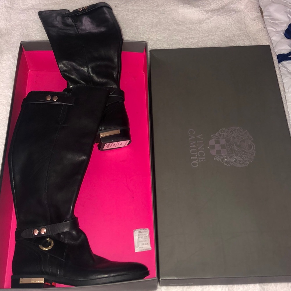 Black knee high boots